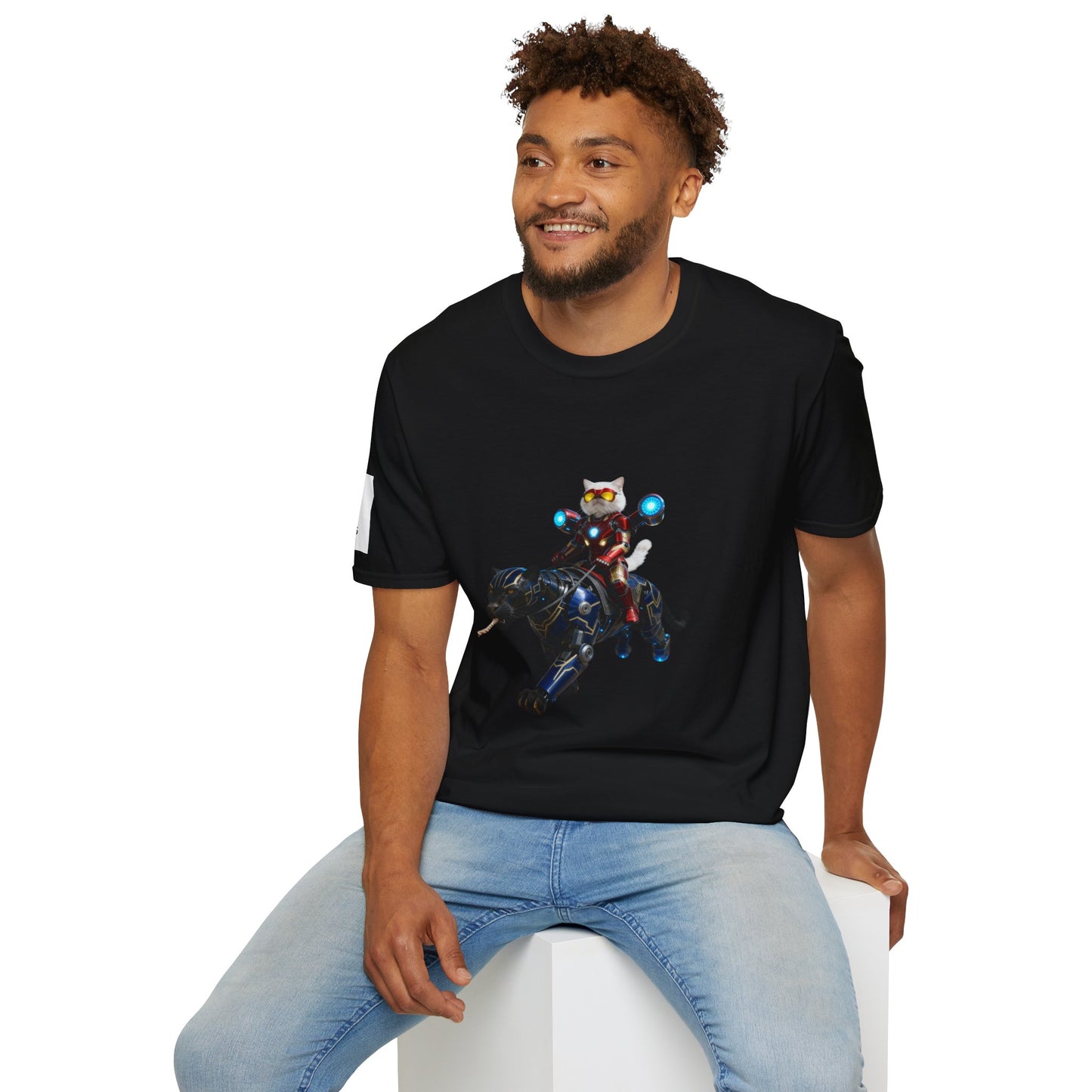 IronCat And Panther T-Shirt | Fun Cat Lover Gift, Quirky Graphic Tee, Cute Animal Apparel, Cat Costume Shirt, Unique Gift for Him/Her