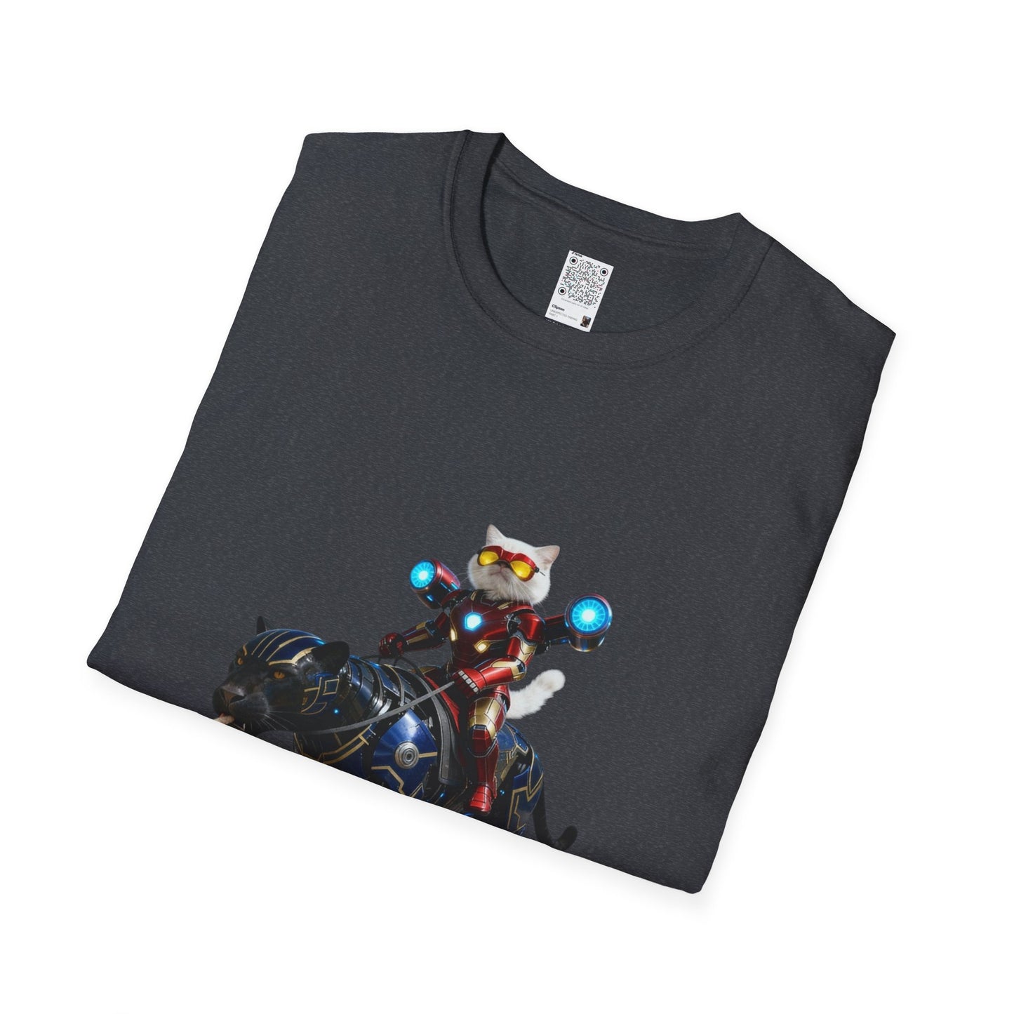 IronCat And Panther T-Shirt | Fun Cat Lover Gift, Quirky Graphic Tee, Cute Animal Apparel, Cat Costume Shirt, Unique Gift for Him/Her