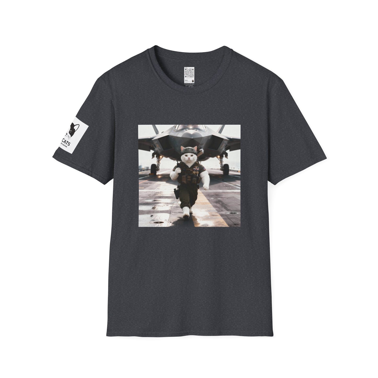 AirForce Cats Unisex Softstyle T-Shirt, Cute Animal Tee, Gift for Kids, Aviation Lovers, Fun Casual Wear