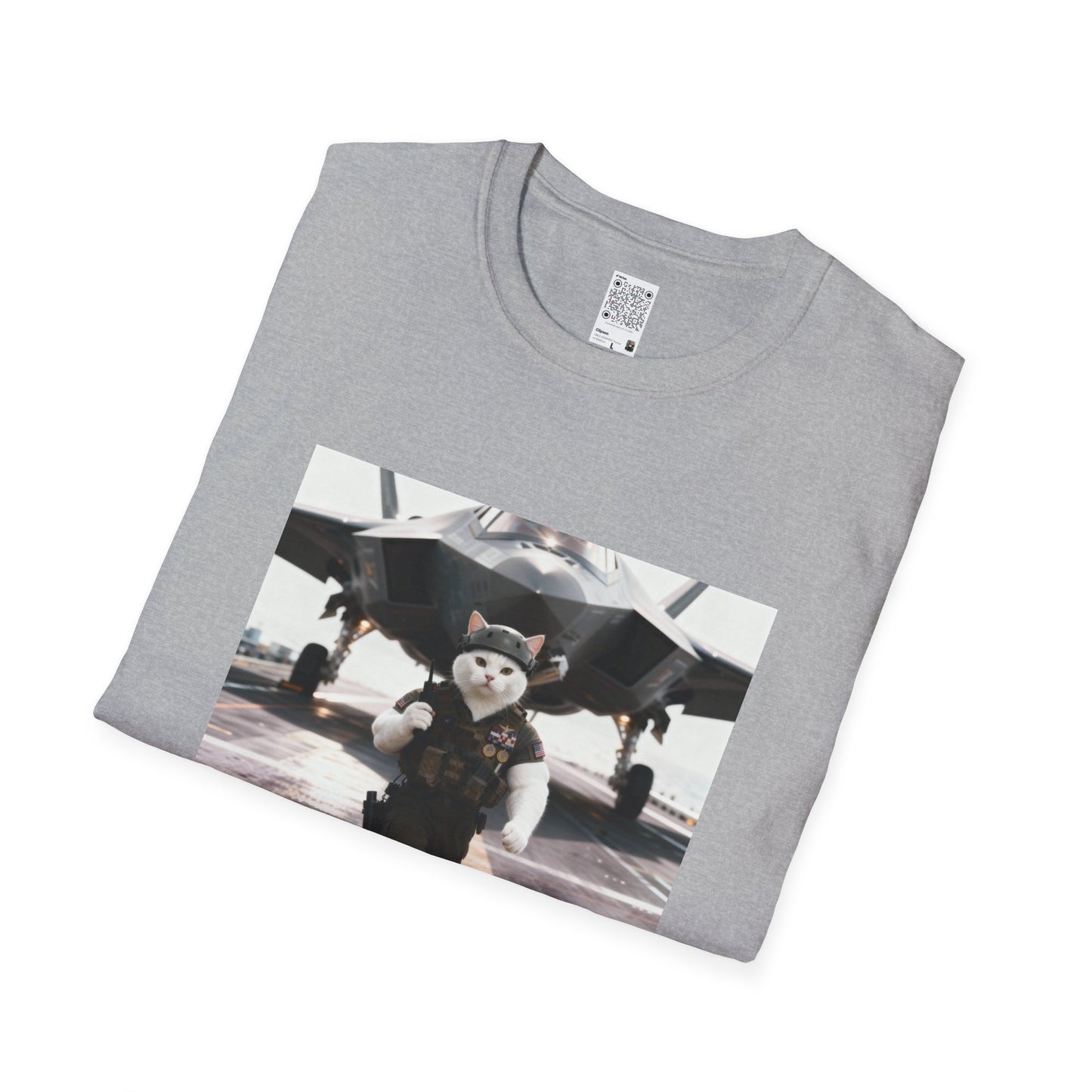 AirForce Cats Unisex Softstyle T-Shirt, Cute Animal Tee, Gift for Kids, Aviation Lovers, Fun Casual Wear