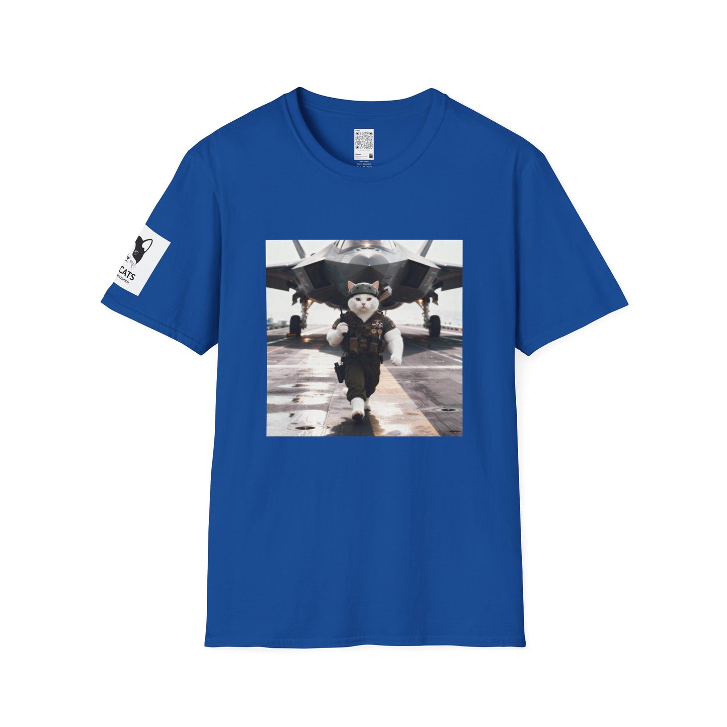 AirForce Cats Unisex Softstyle T-Shirt, Cute Animal Tee, Gift for Kids, Aviation Lovers, Fun Casual Wear