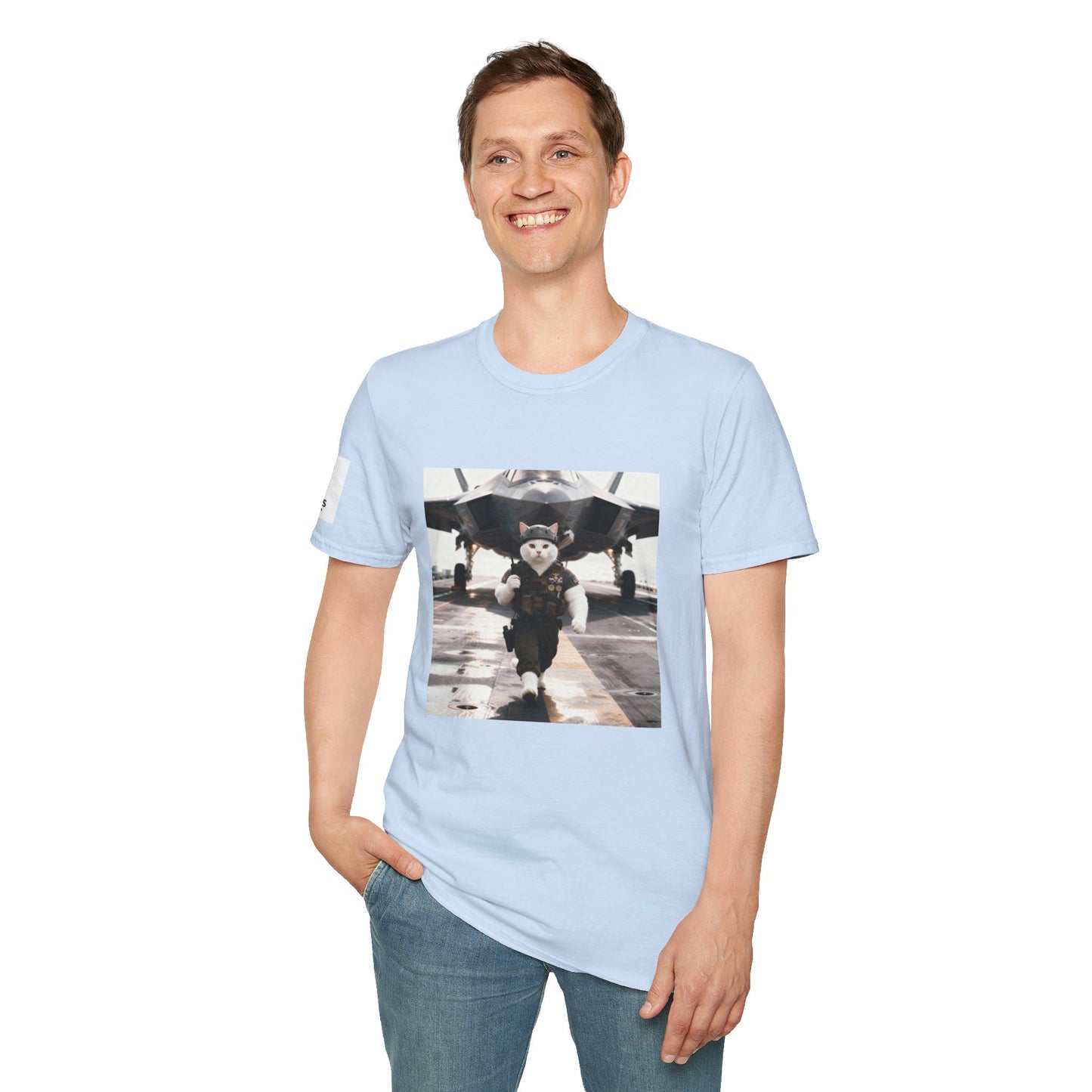 AirForce Cats Unisex Softstyle T-Shirt, Cute Animal Tee, Gift for Kids, Aviation Lovers, Fun Casual Wear
