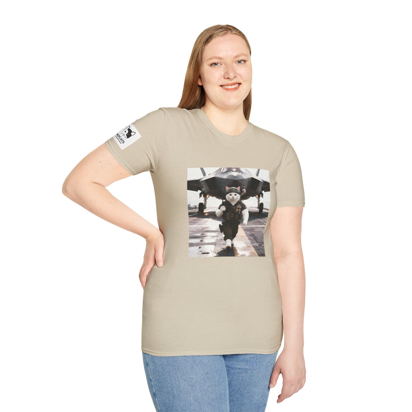 AirForce Cats Unisex Softstyle T-Shirt, Cute Animal Tee, Gift for Kids, Aviation Lovers, Fun Casual Wear