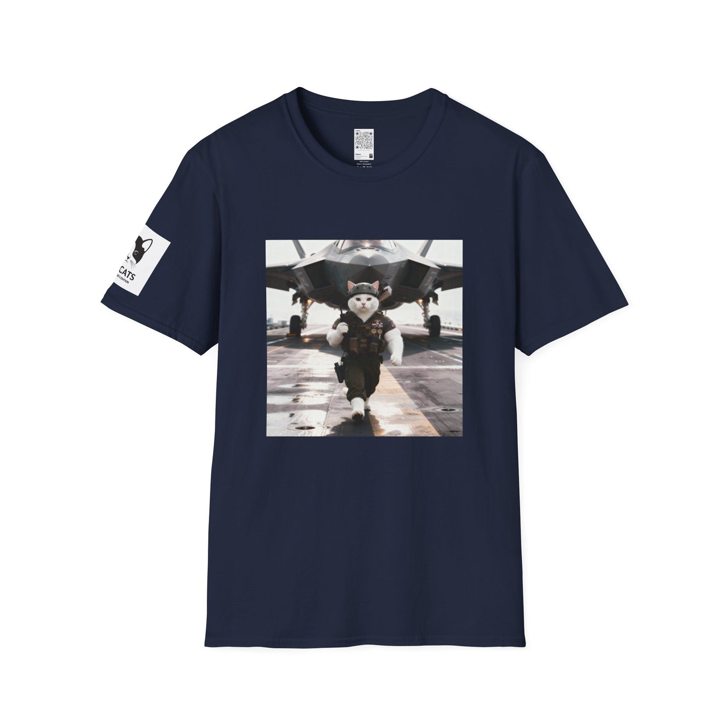 AirForce Cats Unisex Softstyle T-Shirt, Cute Animal Tee, Gift for Kids, Aviation Lovers, Fun Casual Wear